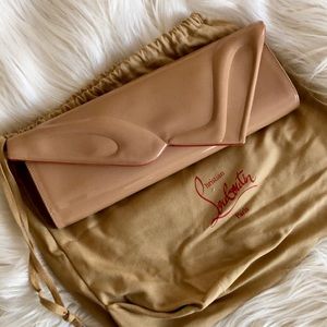 Louboutin So Kate Nude Patent Clutch Handbag